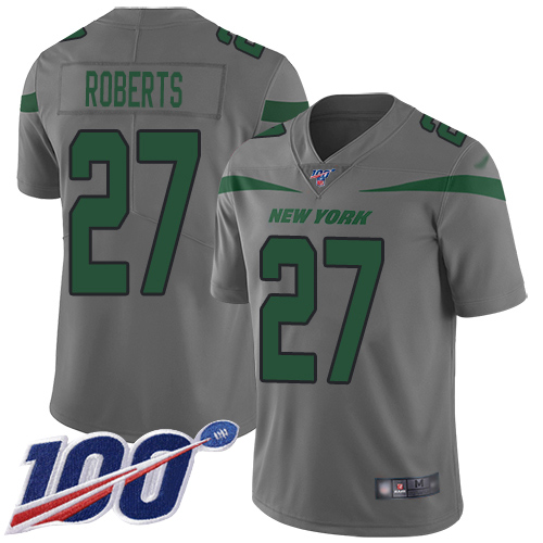 New York Jets Limited Gray Men Darryl Roberts Jersey NFL Football #27 100th Season Inverted Legend